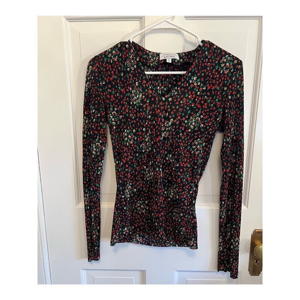 & Other Stories Stockholm Atelier Dark Floral Printed V Neck Long Sleev Top 2 XS - Picture 3 of 10